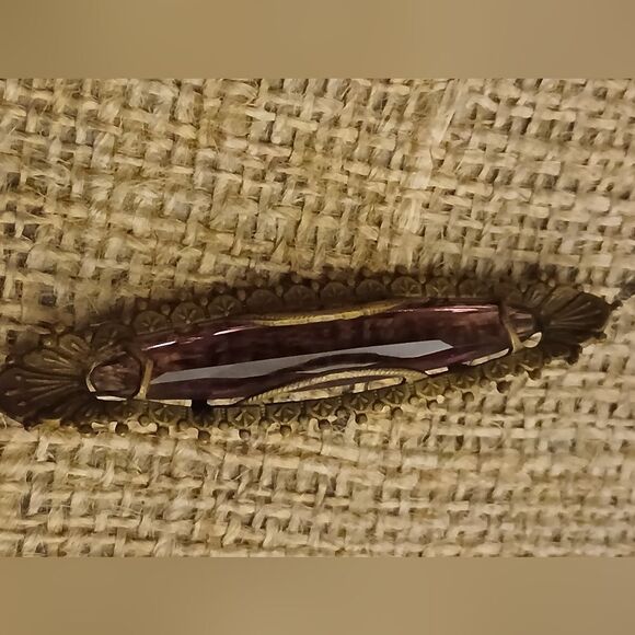 Antique Victorian Brooch C Clasp Stunning Setting Unique Antique - Picture 3 of 6